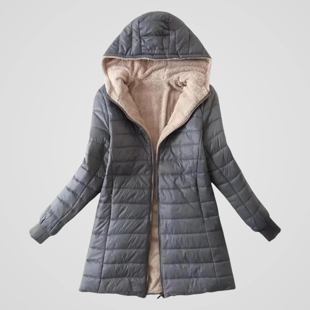 Amelia | Warm Easy Hooded Winter Jacket – Gray