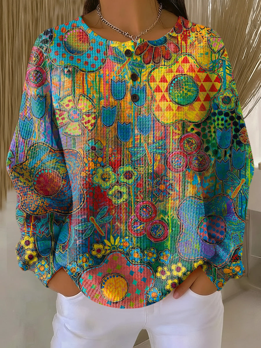 Alina | Vibrant Floral Print Sweater – Multicolored