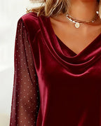 Avery | Elegant Blouse with draped collar