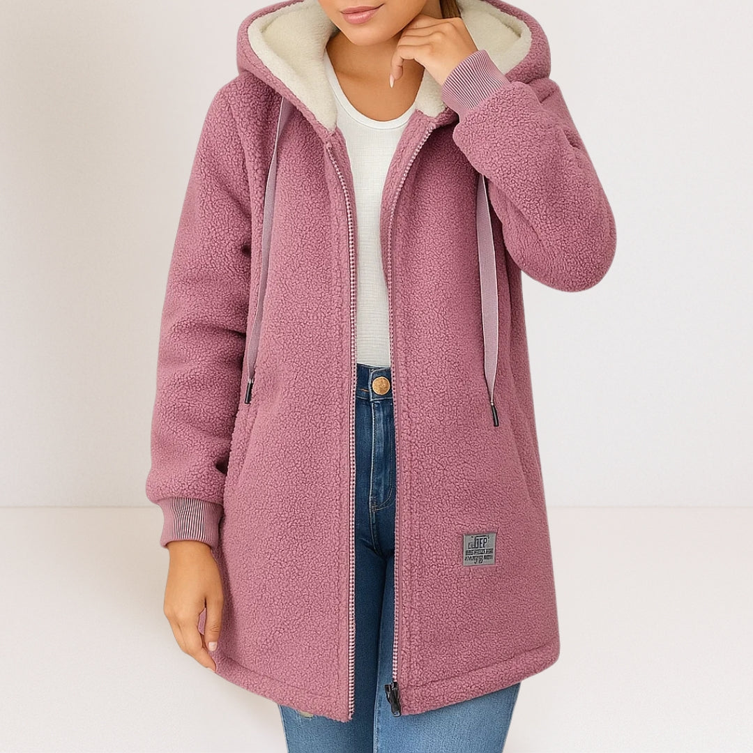 Marceline | Cozy Hooded Jacket – Pink
