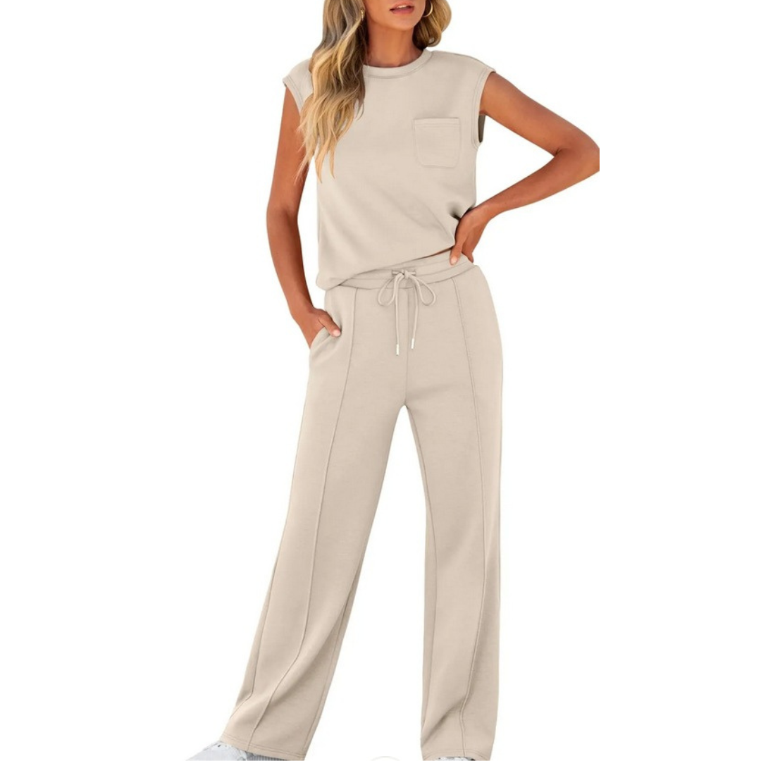 Ayla | Relaxed Soft-Lounge Two-Piece Set – Apricot