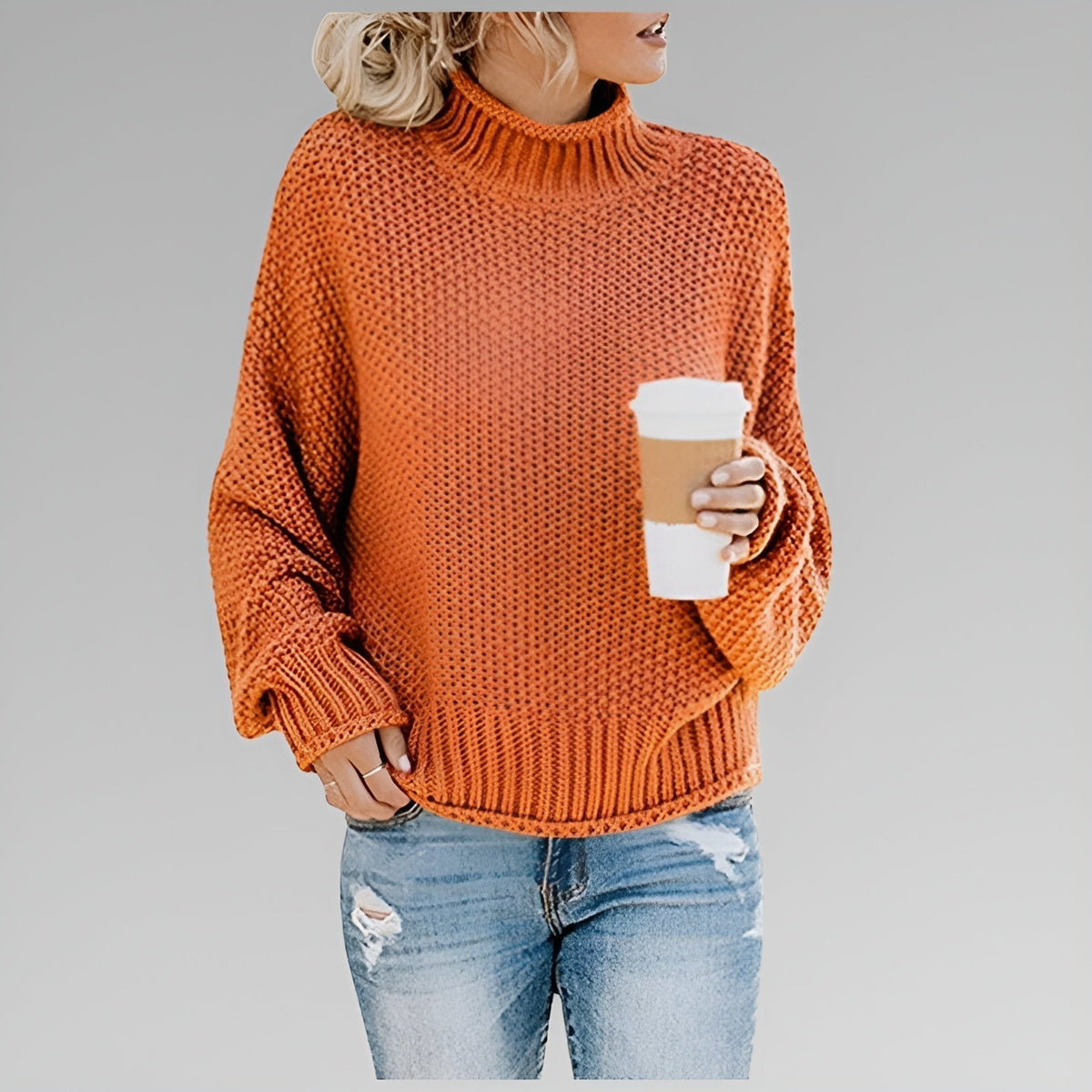 Anna | Classic Cozy Knit Sweater – Orange