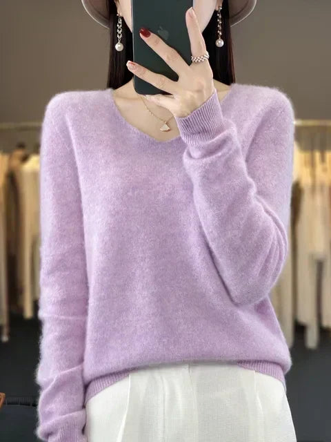Abi | Loose Knit Sweater – Purple