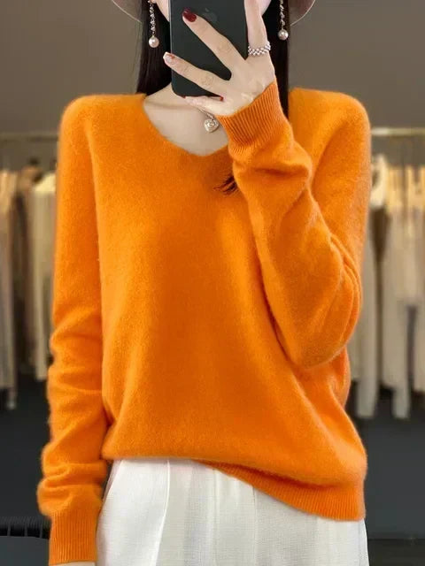 Abi | Loose Knit Sweater – Orange