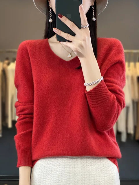 Abi | Loose Knit Sweater – Red