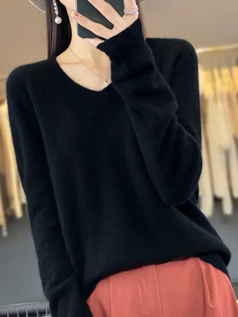 Abi | Loose Knit Sweater – Black
