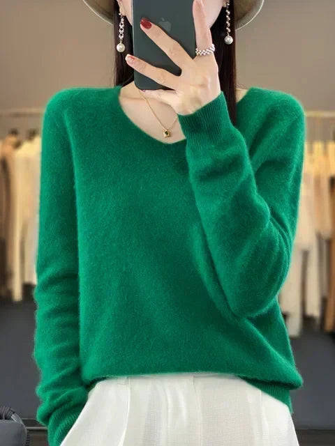 Abi | Loose Knit Sweater – Green