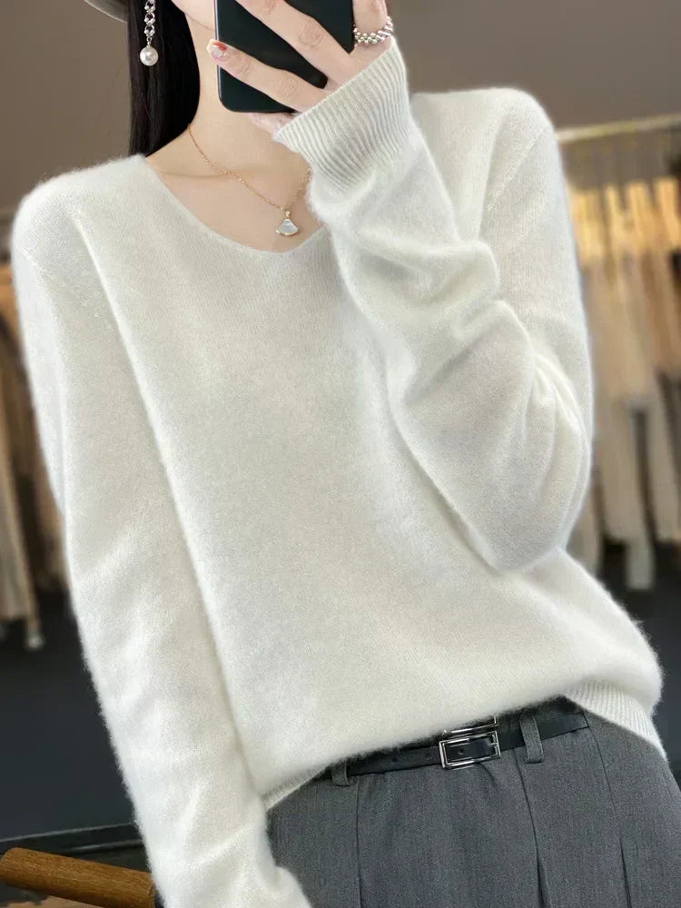 Abi | Loose Knit Sweater – White
