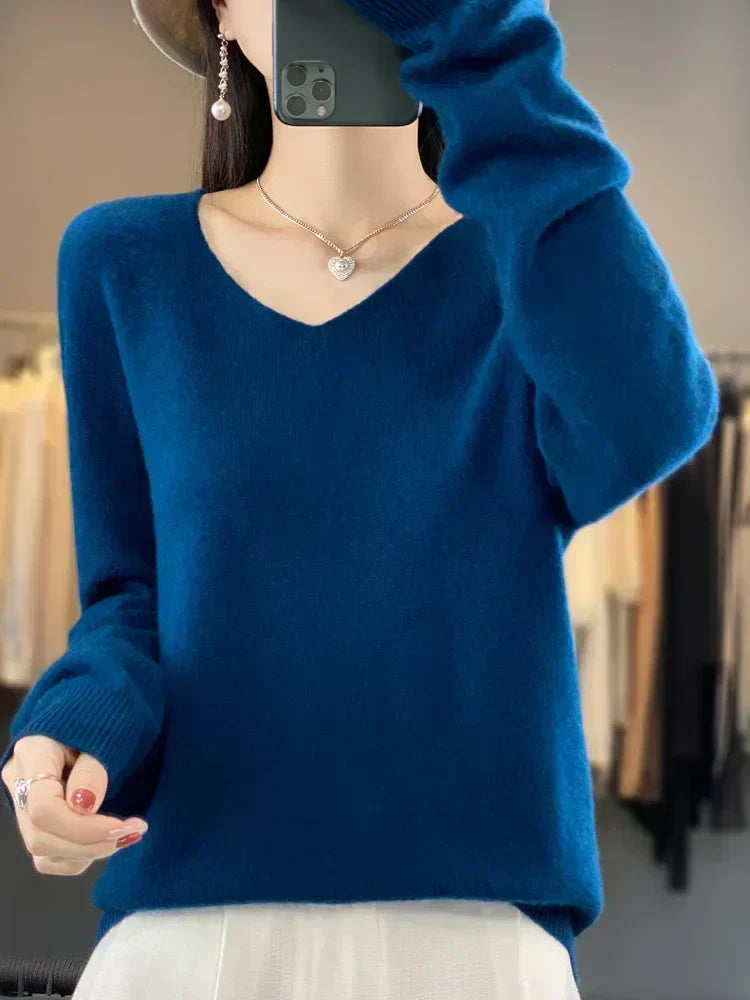 Abi | Loose Knit Sweater – Dark Blue