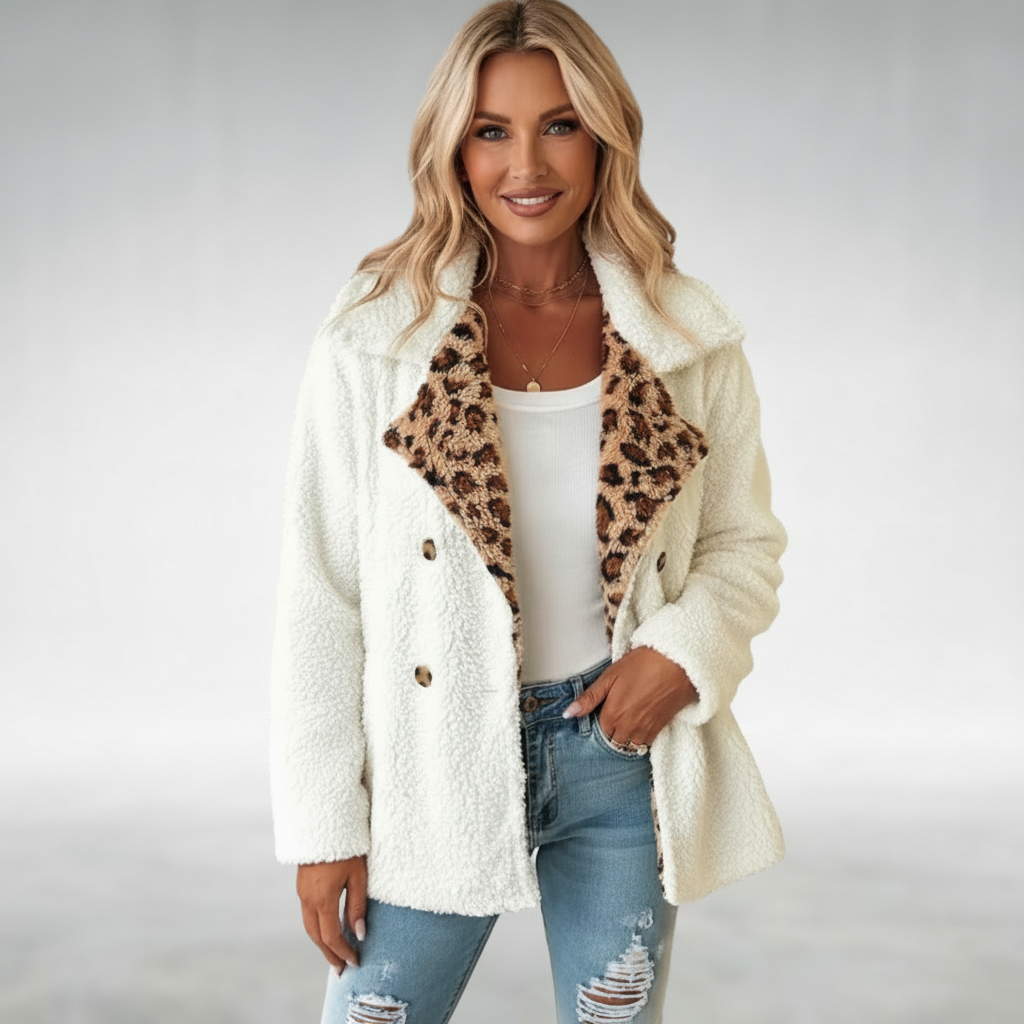 Lori Cozy Leopard Teddy Coat