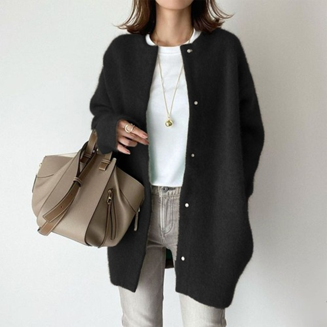 Amandine | Elegant Layering Cardigan – Black