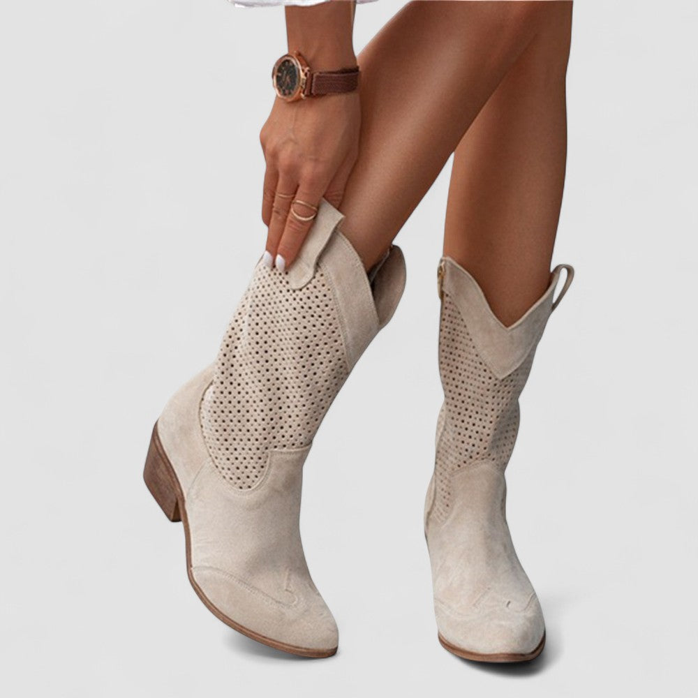 Rachel Orthopedic Western Boots – Beige
