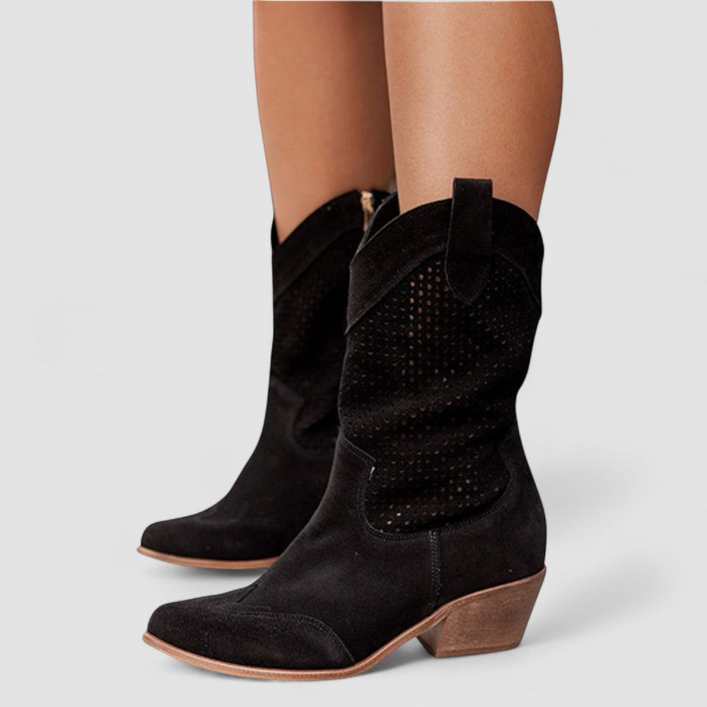 Rachel Orthopedic Western Boots – Black