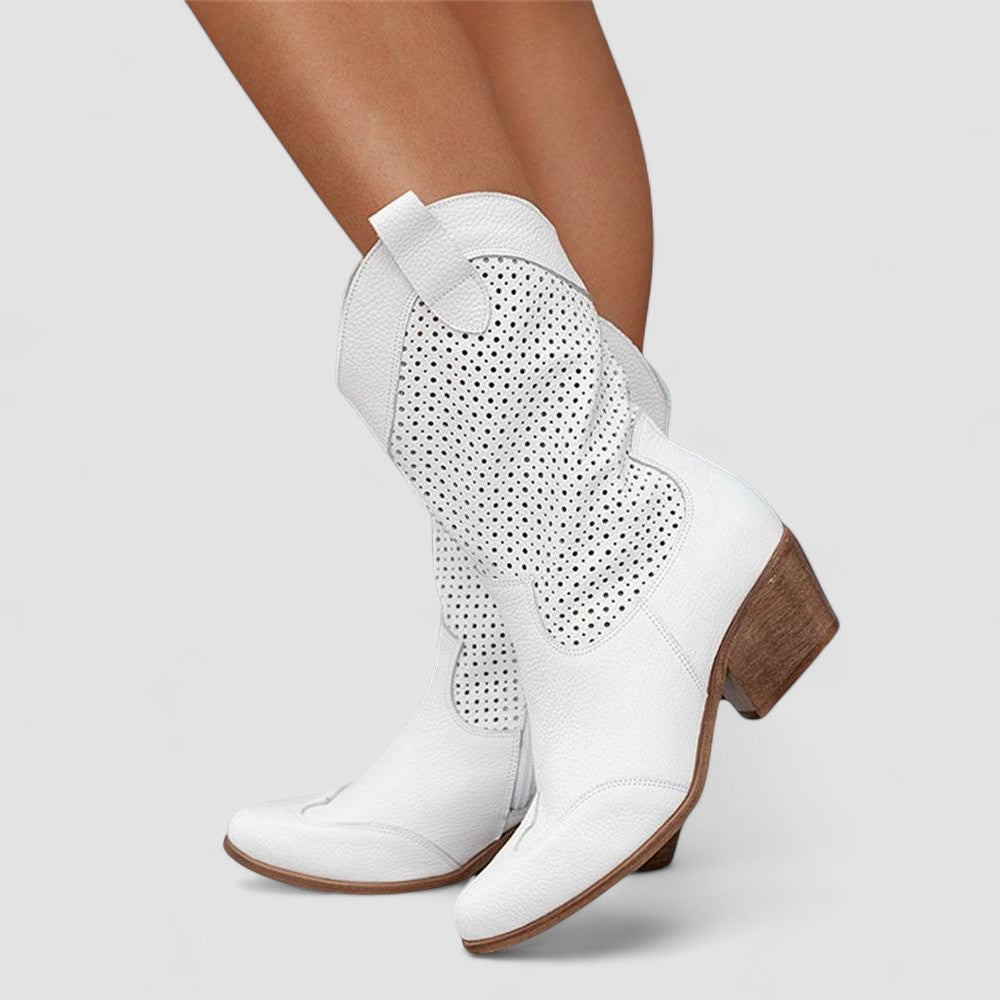 Rachel Orthopedic Western Boots – White