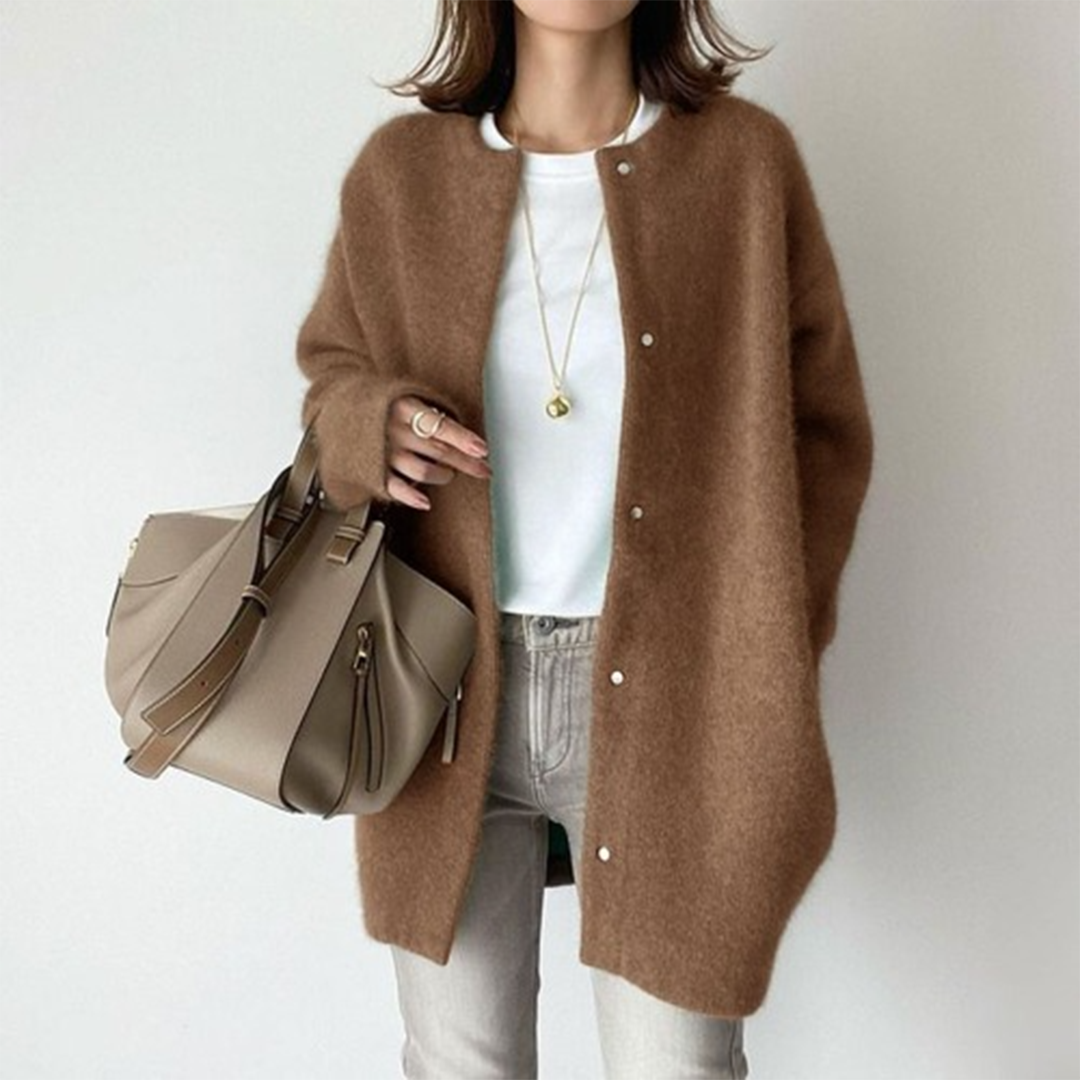 Amandine | Elegant Layering Cardigan – Caramel