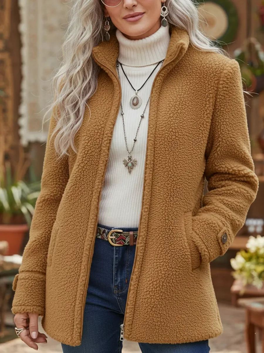 Cassandra Full-Zip Jacket – Camel