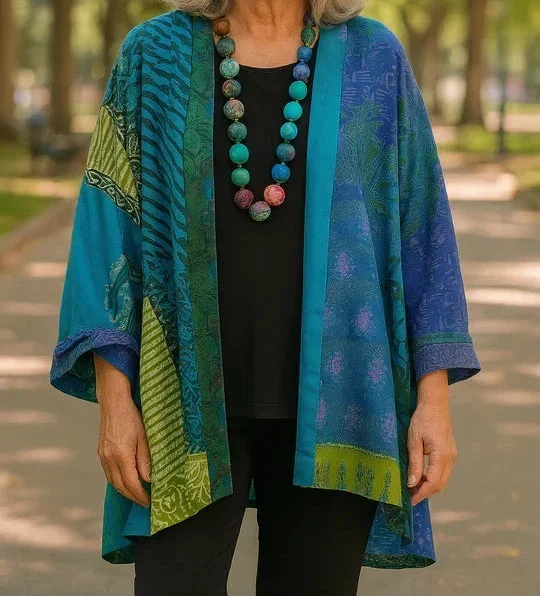 Astrid | Elegant Drape Cardigan – Blue