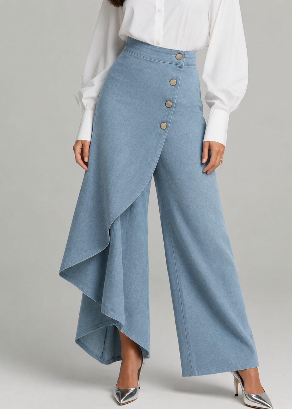 Audrey | Denim Wrap Pants