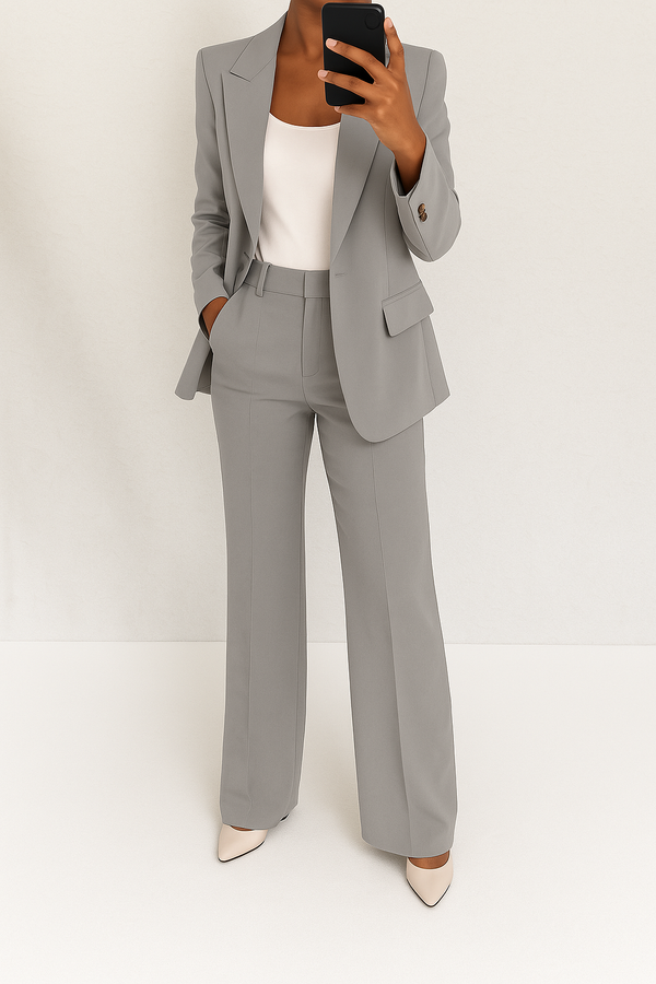 Ava | Blazer and Pants Set – Gray