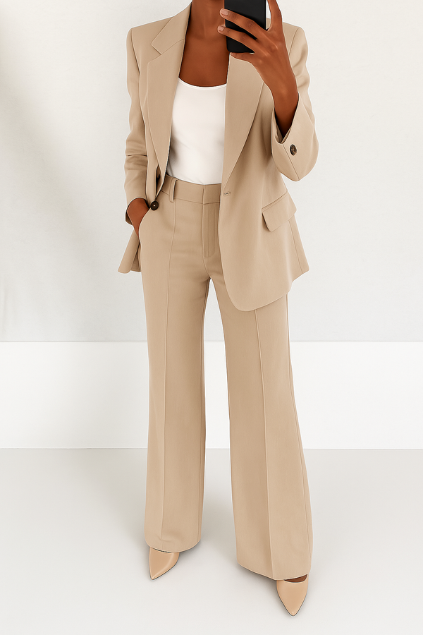 Ava | Blazer and Pants Set – Beige