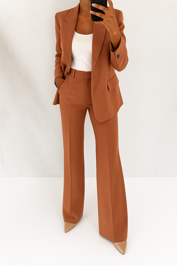 Ava | Blazer and Pants Set – Brown