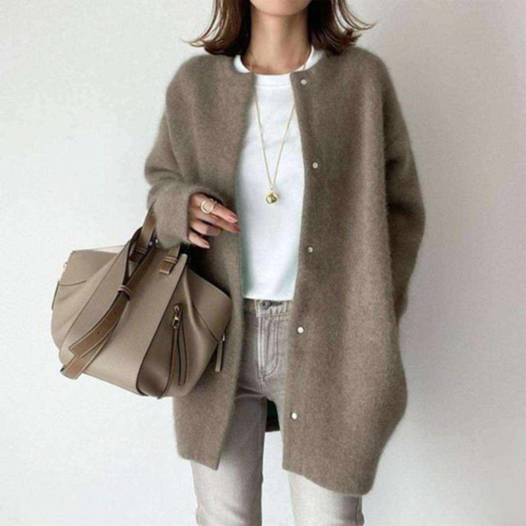 Amandine | Elegant Layering Cardigan – Coffee