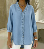 Abigail Elegant Denim Blouse