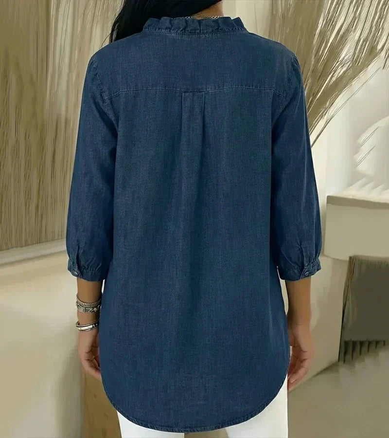 Abigail Elegant Denim Blouse