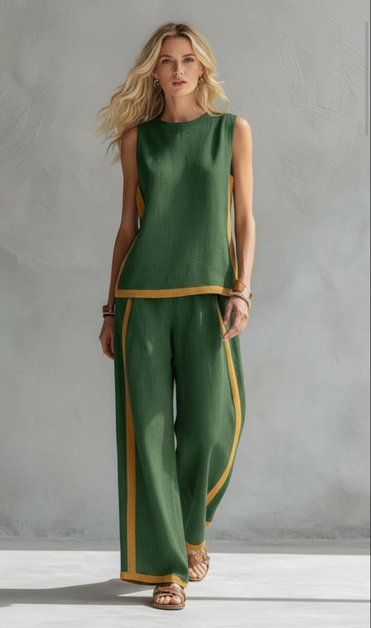 Leila | Elegant Two-Piece Set – Green