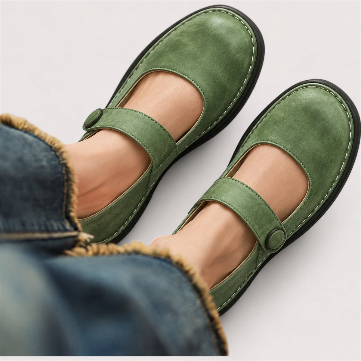 Janina | Cushioned Comfort Shoes – Green
