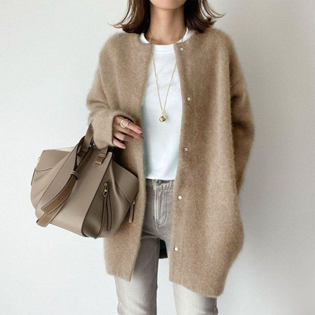 Amandine | Elegant Layering Cardigan – Khaki