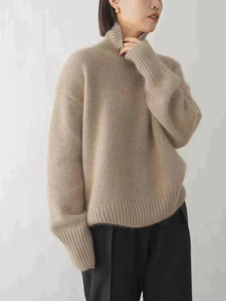 Amaya | Luxe Cashmere Turtleneck Sweater – Khaki