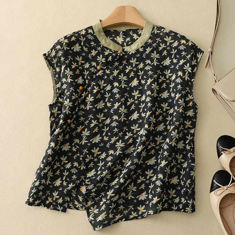 Aveline | Linen Top – Black