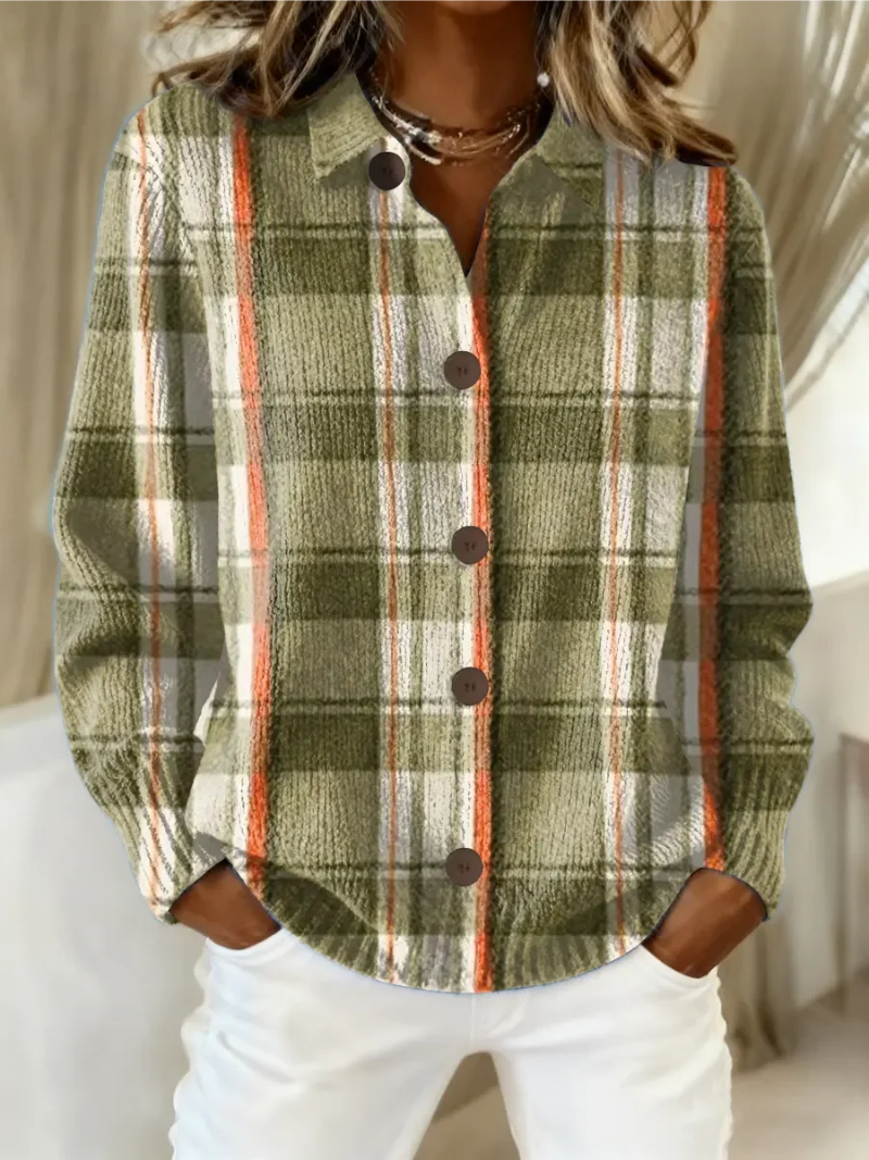 Shelby | Olive Plaid Button Cardigan – Olive Green