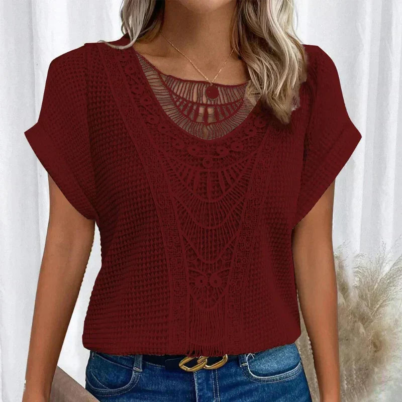 Shirley | Lace Blouse – Red