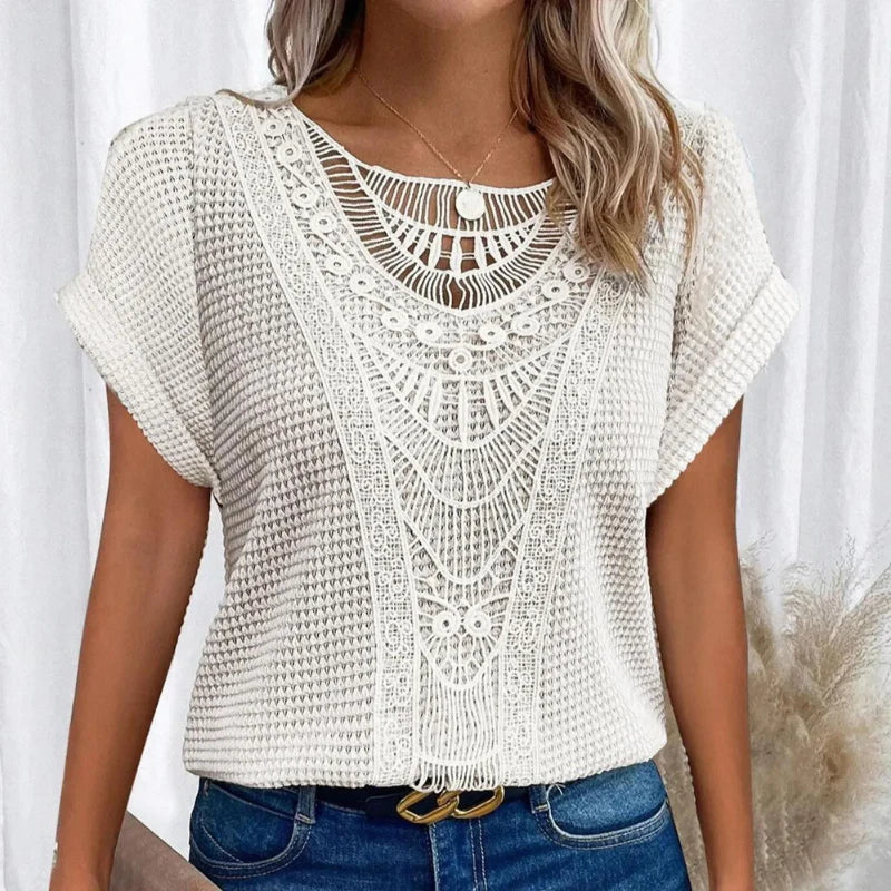 Shirley | Lace Blouse – White