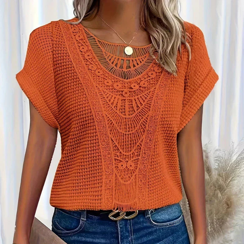 Shirley | Lace Blouse – Orange