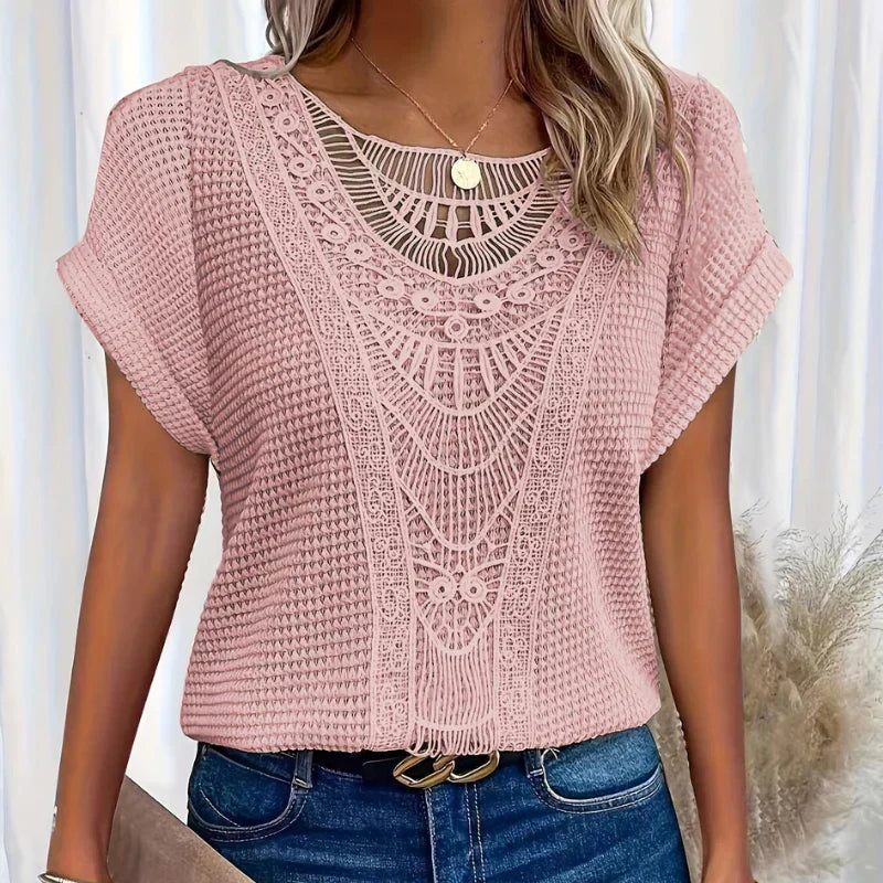 Shirley | Lace Blouse – Pink