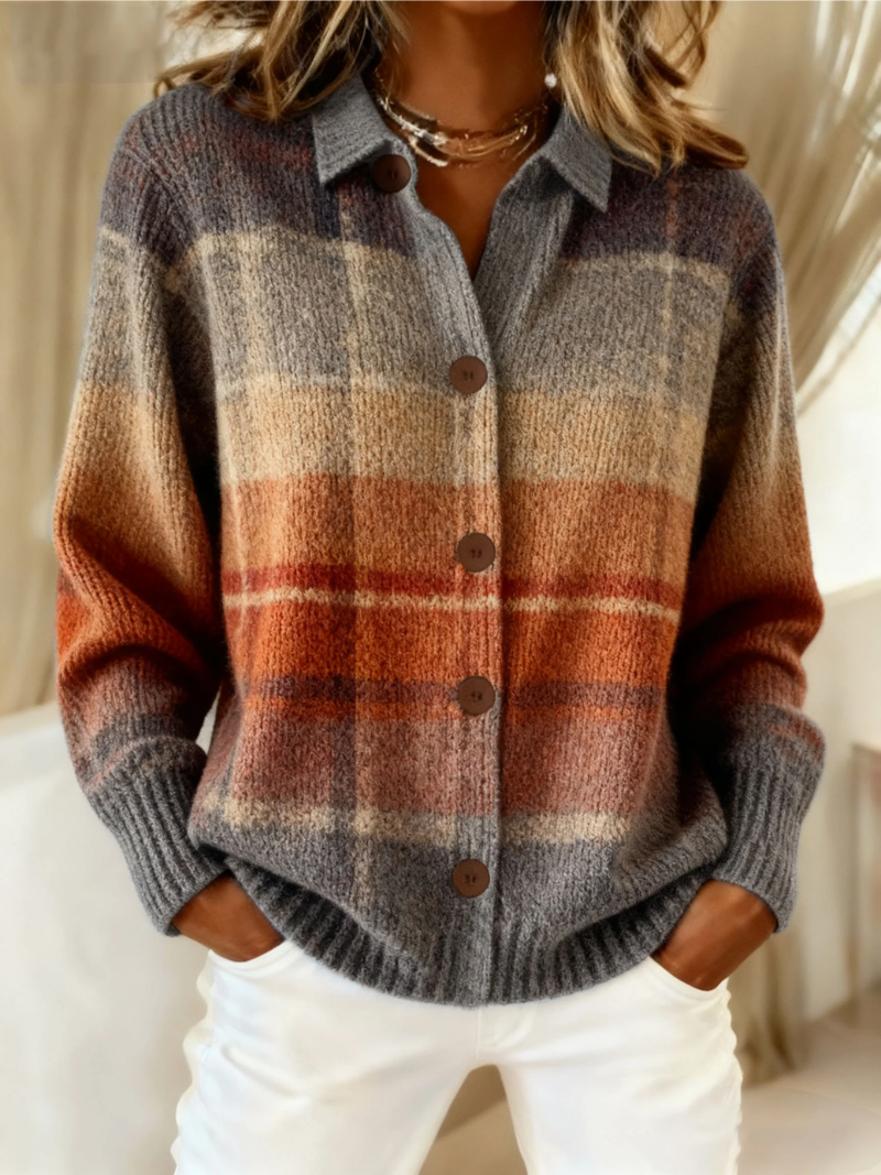 Pluma | Autumn Ombre Plaid Cardigan – Autumn Ombre