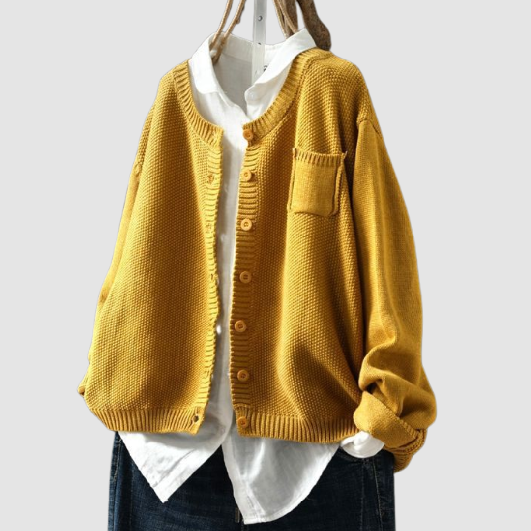 Berlinda | Cozy Knit Cardigan – Yellow