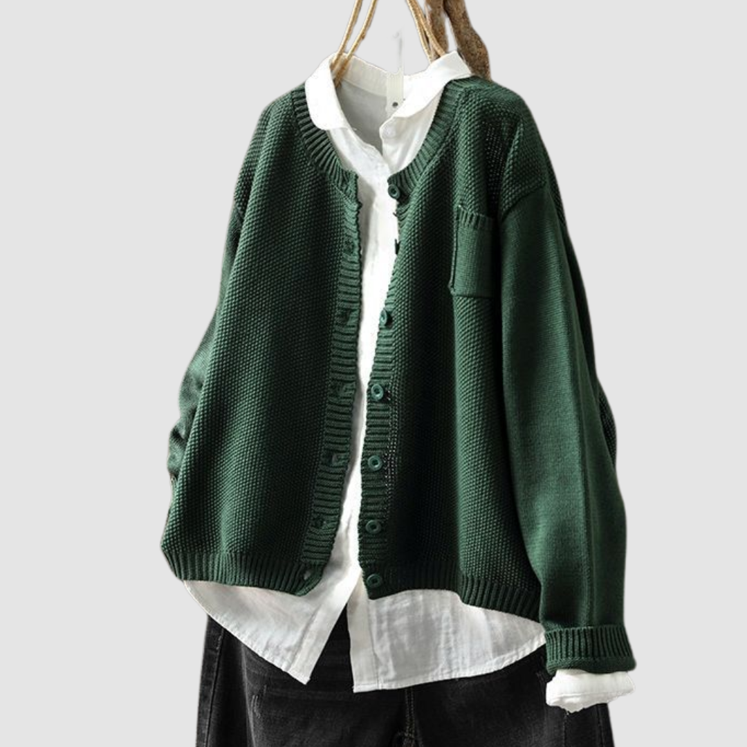Berlinda | Cozy Knit Cardigan – Green