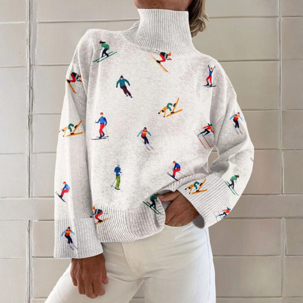 Ava | Chic Turtleneck Sweater – White