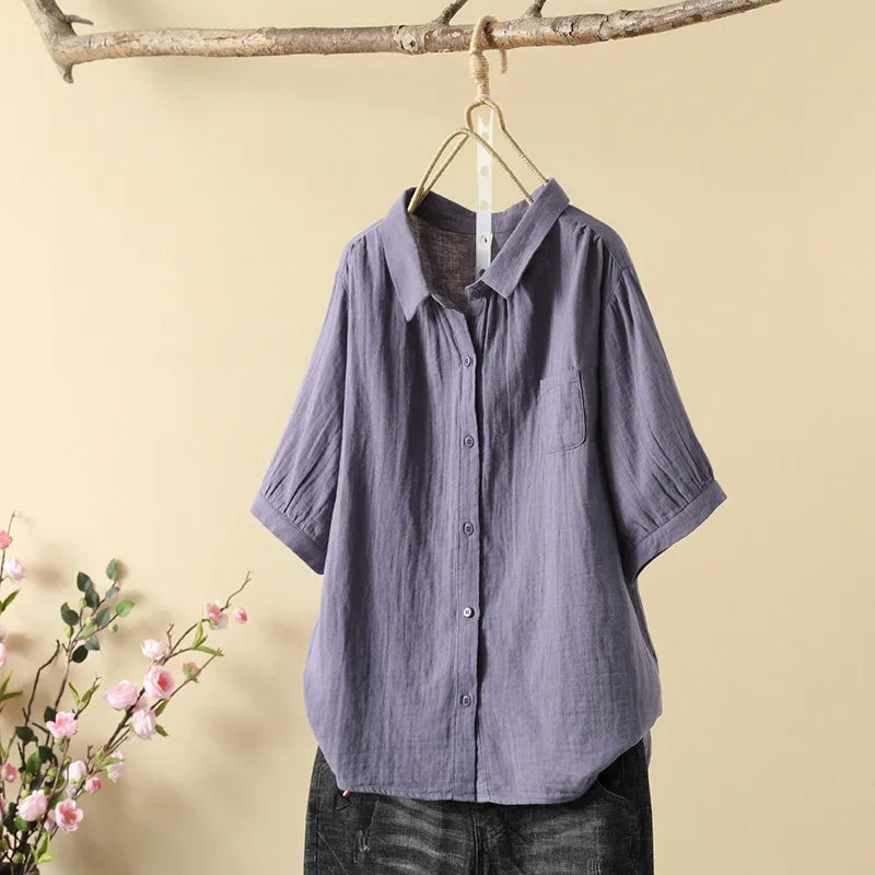 Briana | Loose Casual Blouse – Purple