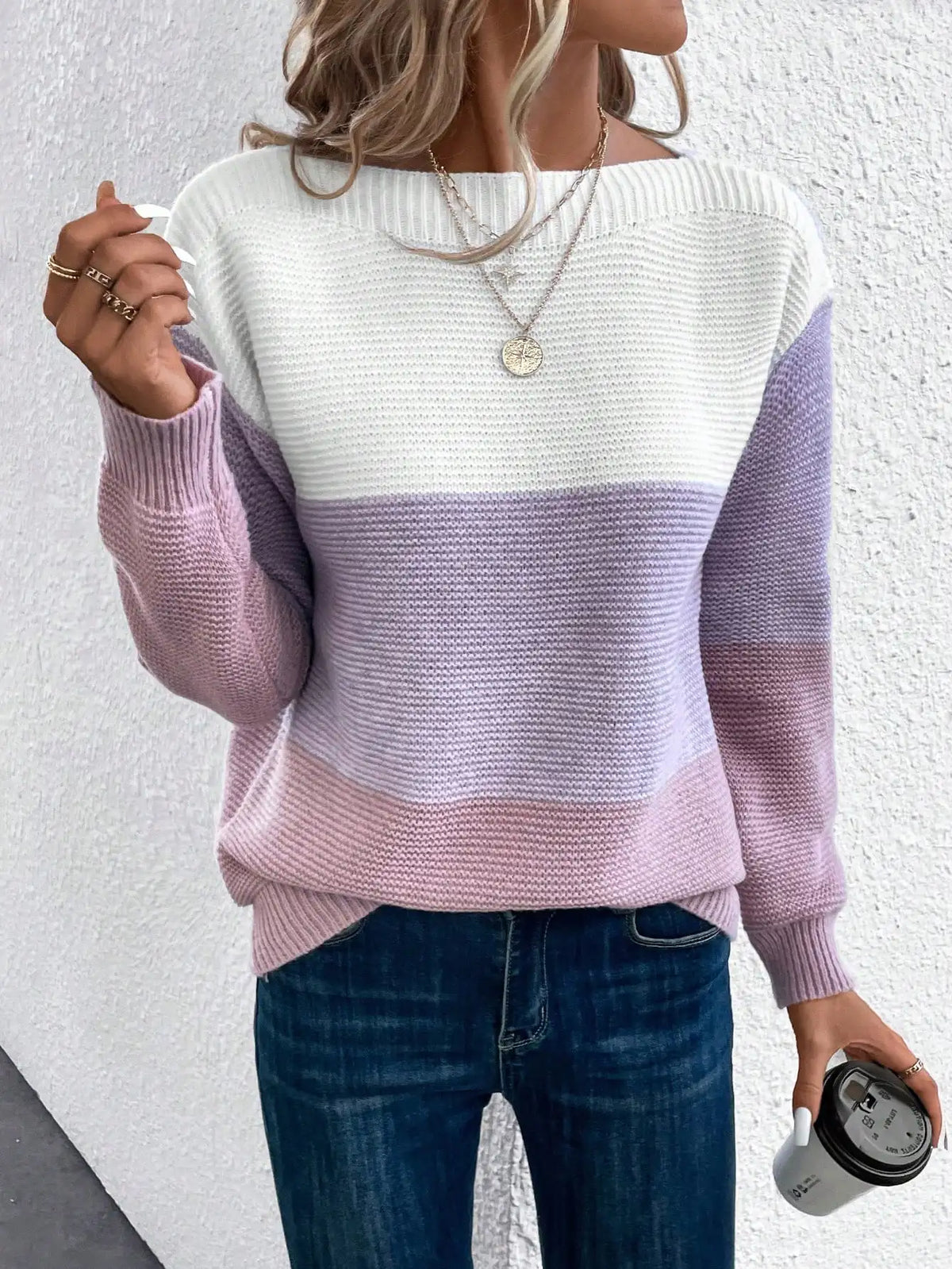 Aubrey | Cozy Knit Sweater – Purple
