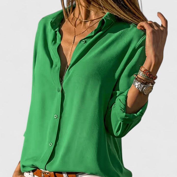 Aveline | Cardigan Blouse – Green