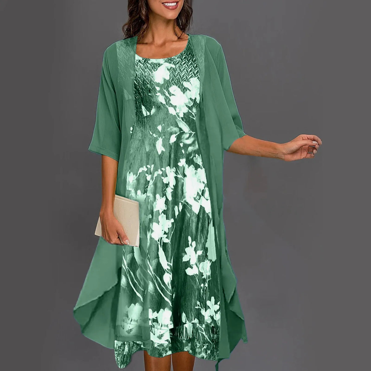 Anita | Graceful Dress Set – Green