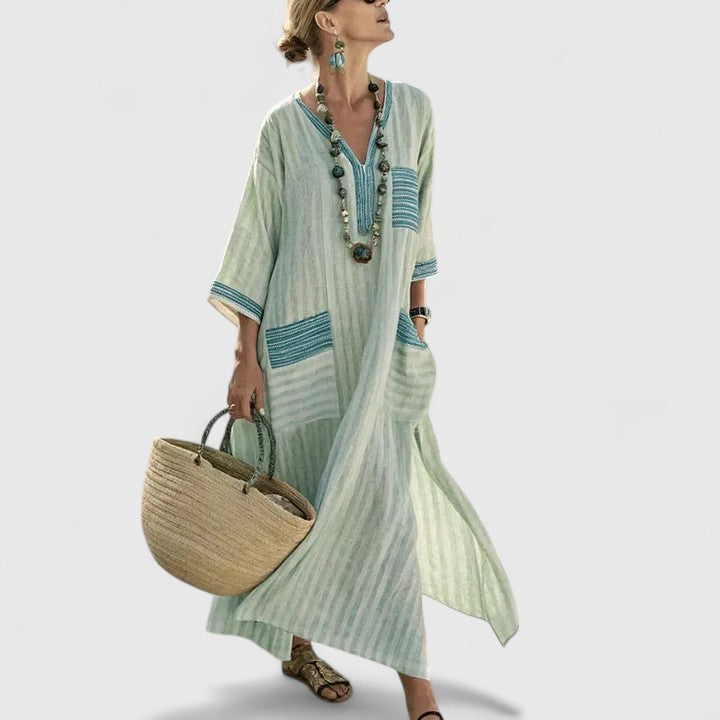 Arabella | Elegant Bohemian Dress – Blackish Green