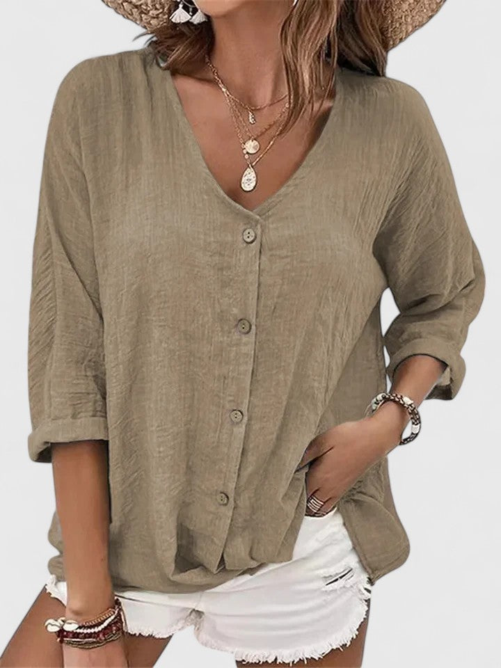 Kylie | Sophisticated Blouse – Khaki