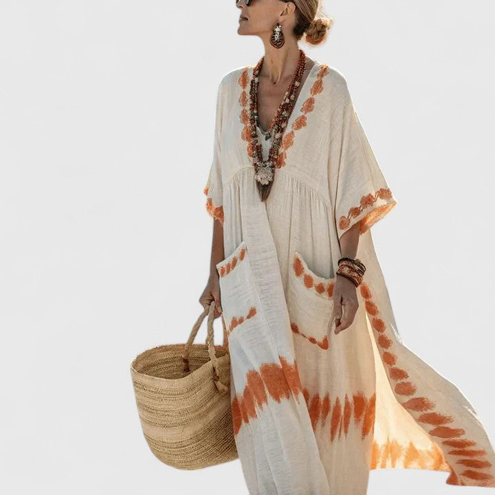 Arabella | Elegant Bohemian Dress – Orange
