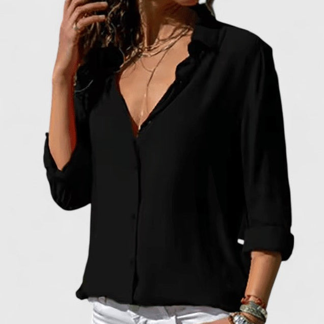 Aveline | Cardigan Blouse – Black